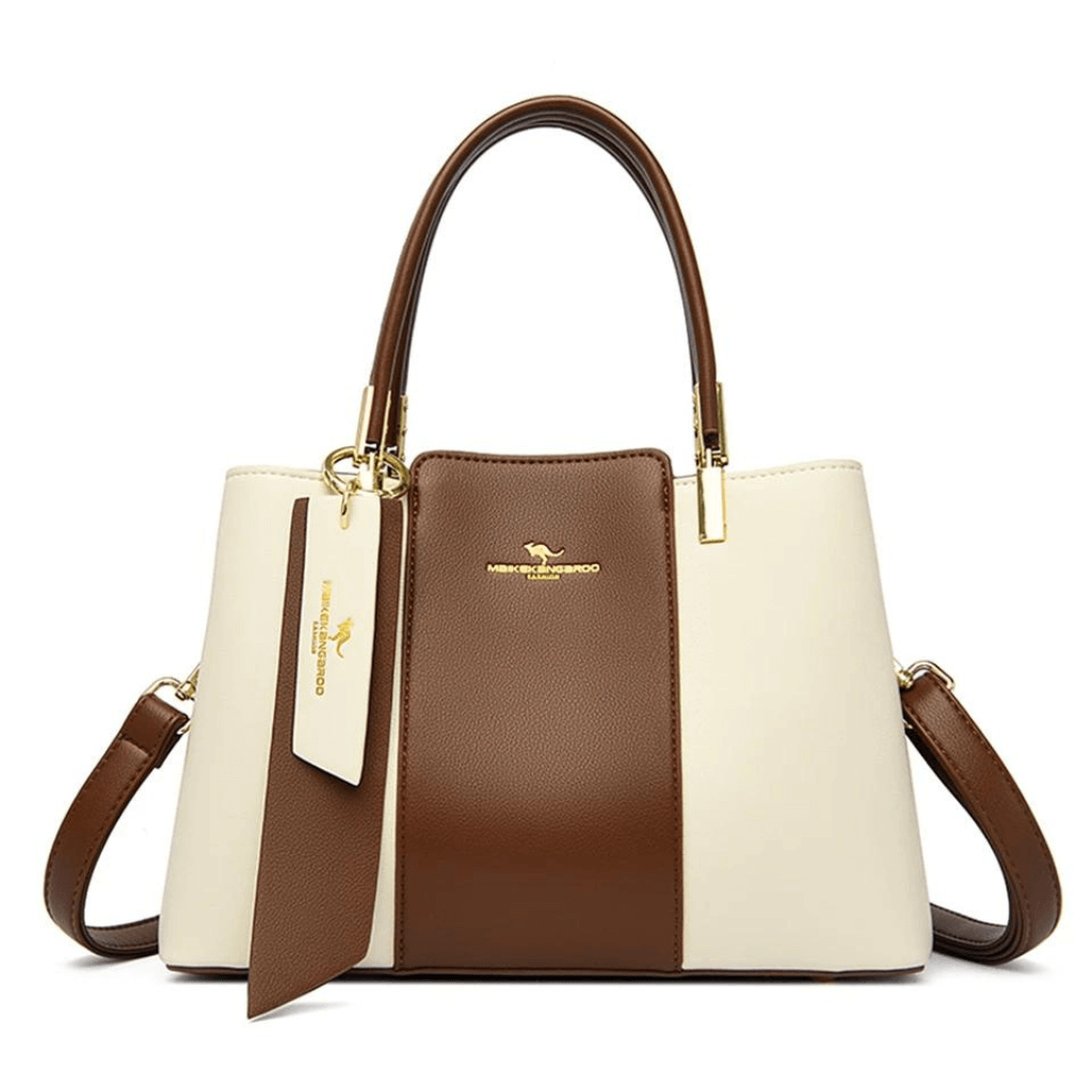 Bolsa-Feminina-em-Couro-Modelo-Luxe-Branco-e-Marrom