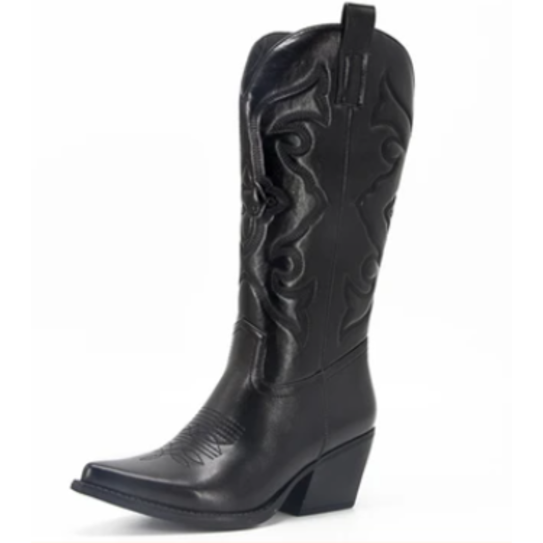 Bota Texana Feminina Preta Modelo Stella