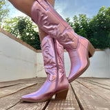 Bota Feminina Texana Rosa Modelo Stella